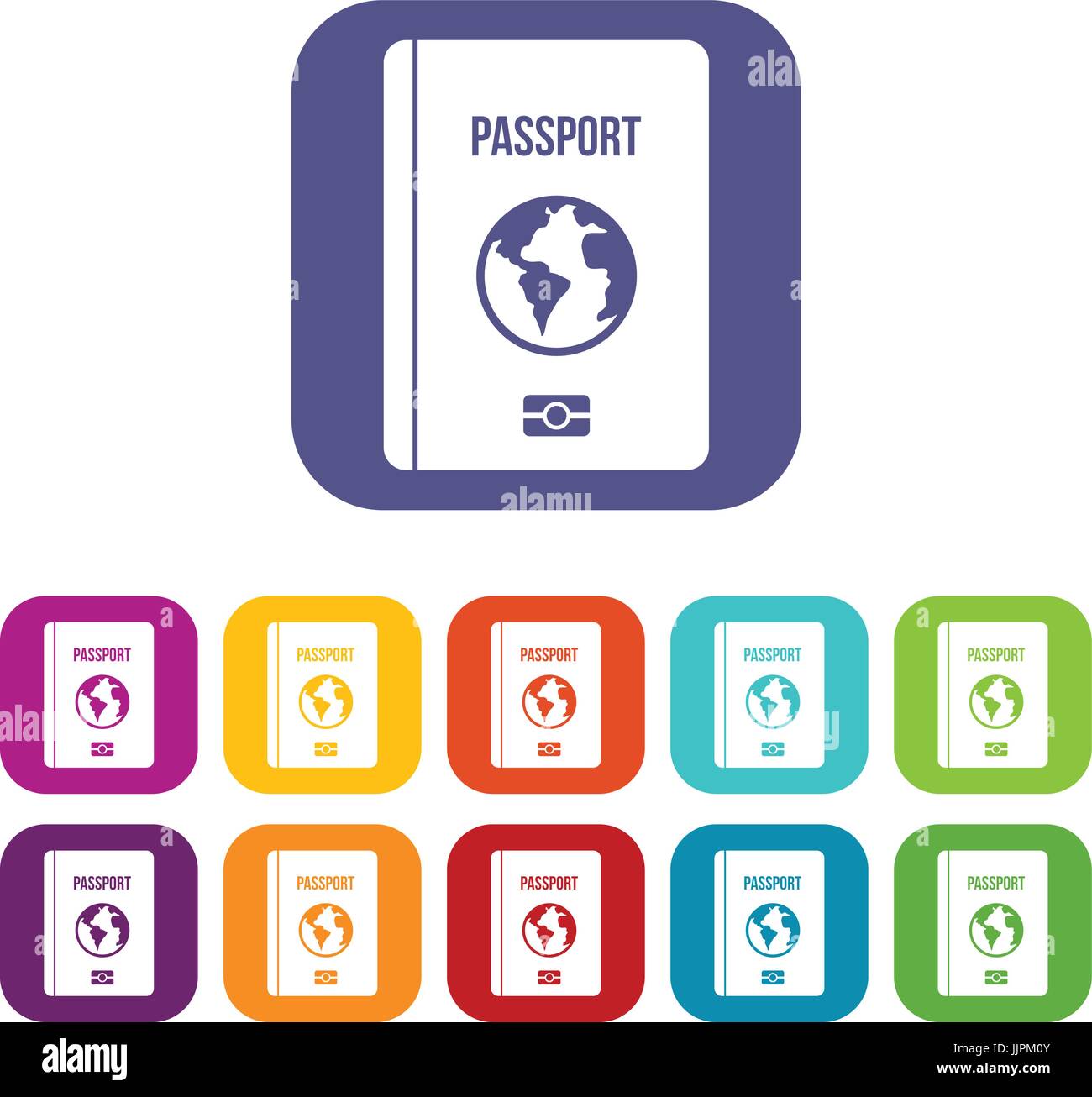 Passport Icons Set Stock Vector Image And Art Alamy