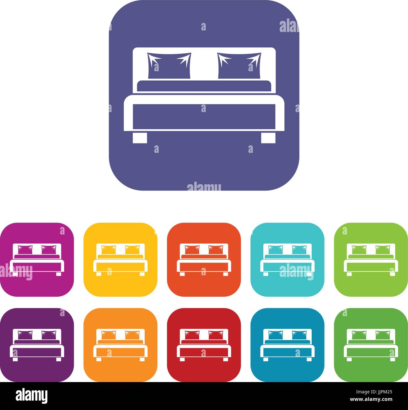 Double bed icons set Stock Vector Image & Art - Alamy