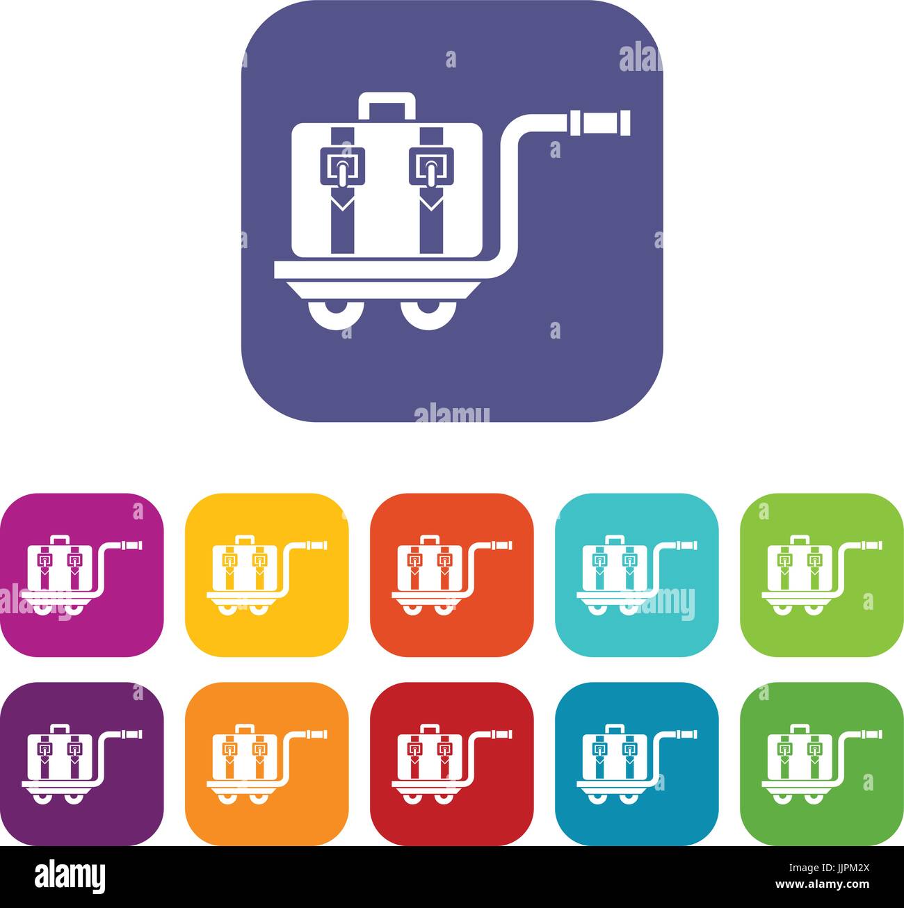 Baggage cart icons set Stock Vector Image & Art - Alamy