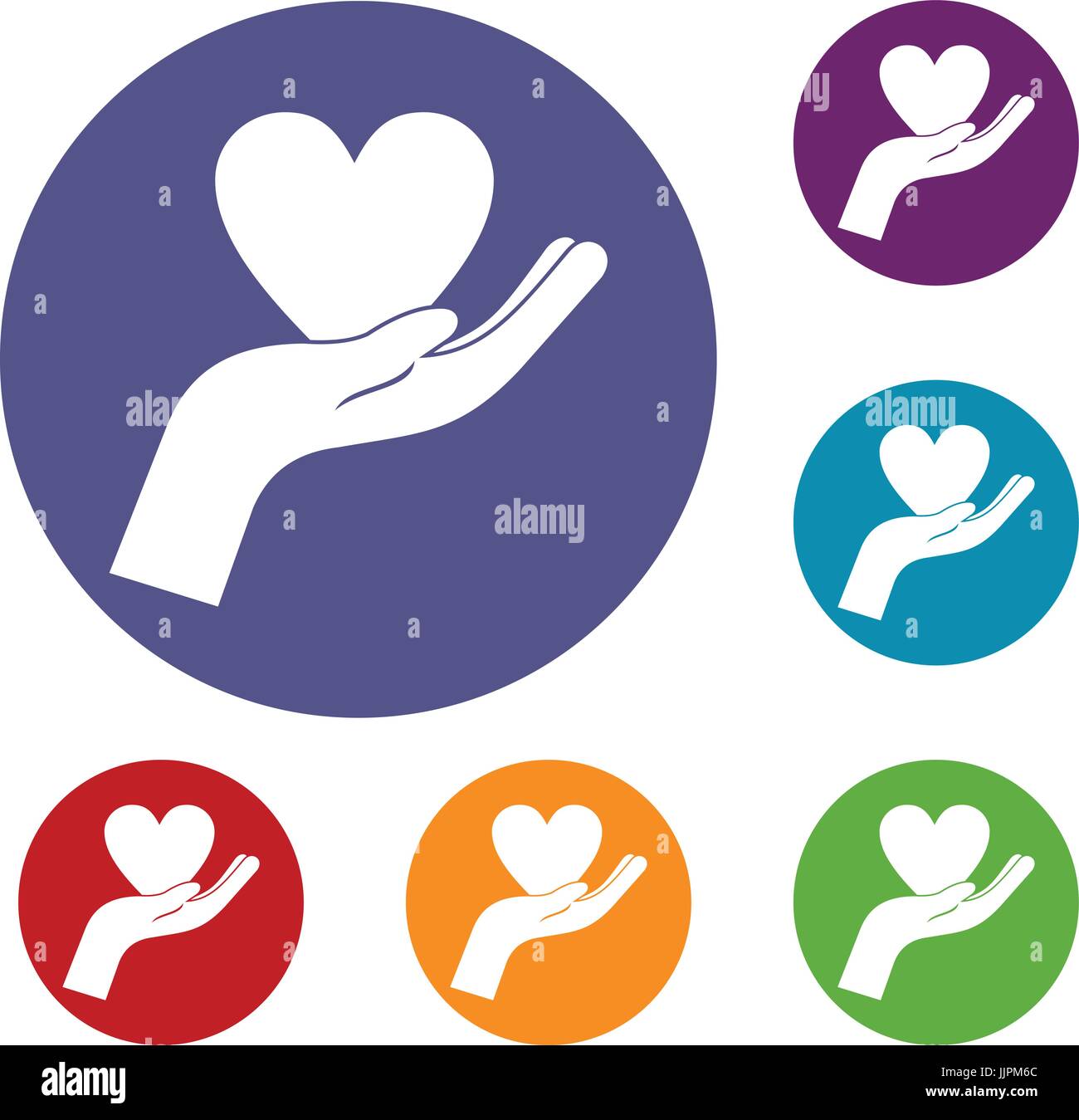 Hand holding heart icons set Stock Vector Image & Art - Alamy