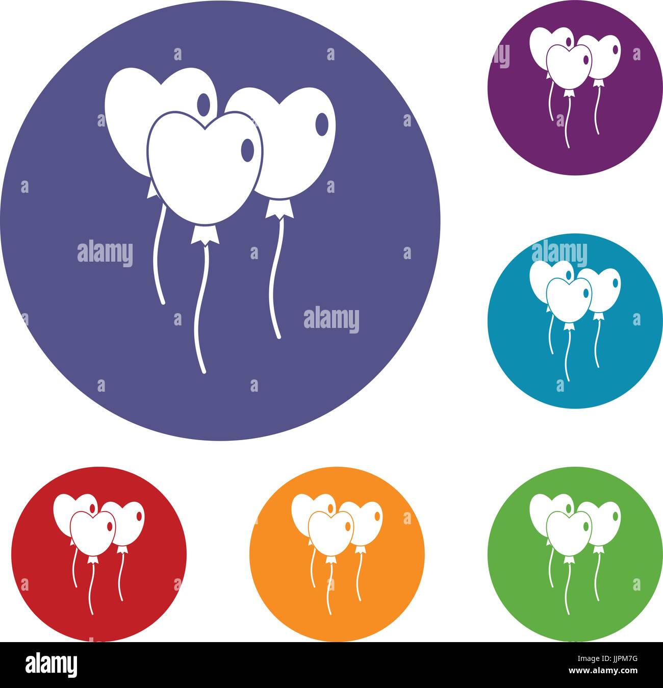 Three balloons in the shape of heart icons set Stock Vector Image & Art ...