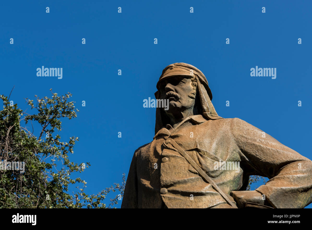 Africa, Zimbabwe, Victoria Falls aka Mosi Oa Tunya. David Livingstone memorial. First statue on the Zimbabwean side. Stock Photo
