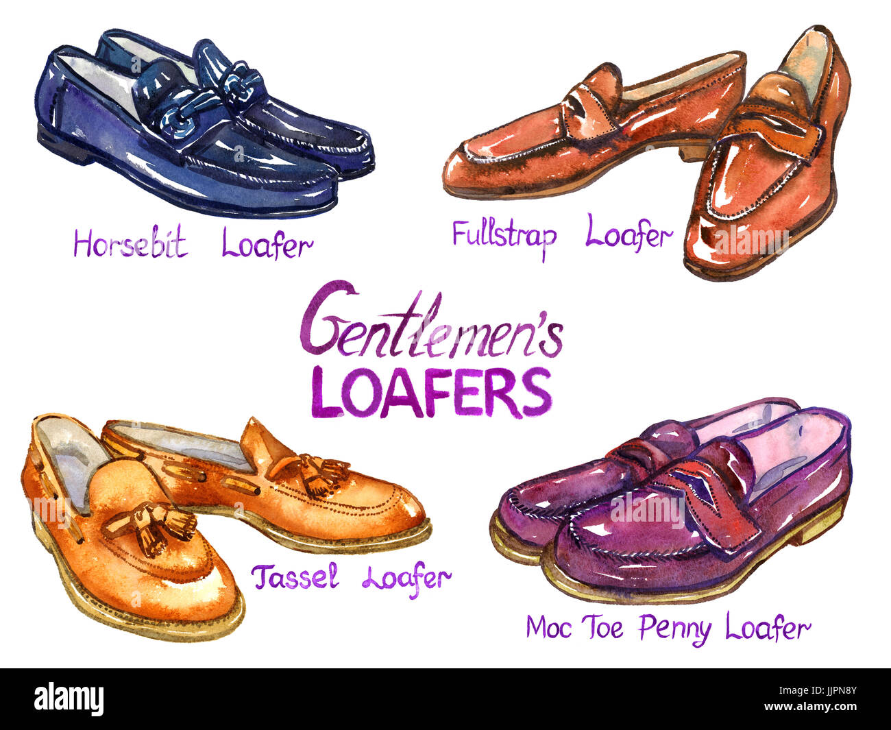 Modern gentlemen`s loafer collection: horsebit loafer, fullstrap loafer ...