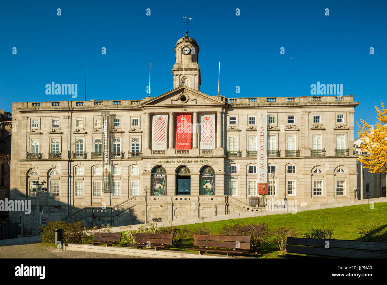 Historic Stock Exchange building in Porto. Stock Photo