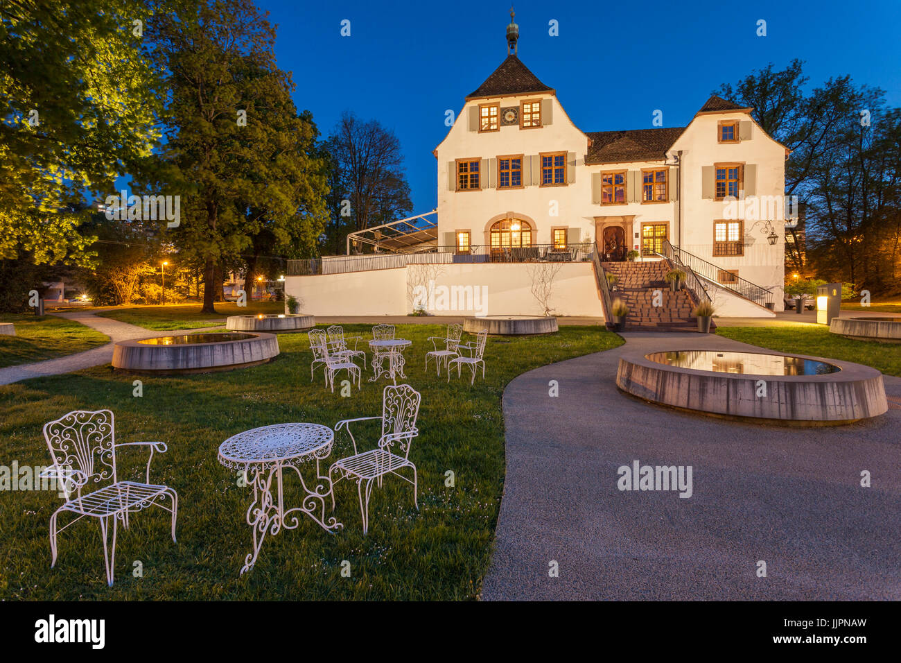 Evening at Binningen castle in the canton of Basel Country. Stock Photo