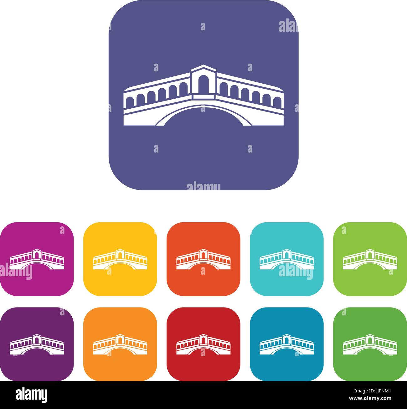 Venice bridge icons set Stock Vector Image & Art - Alamy