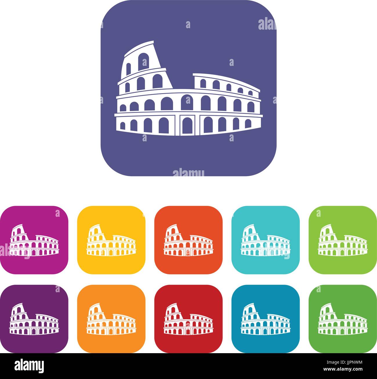 Roman Colosseum icons set Stock Vector Image & Art - Alamy