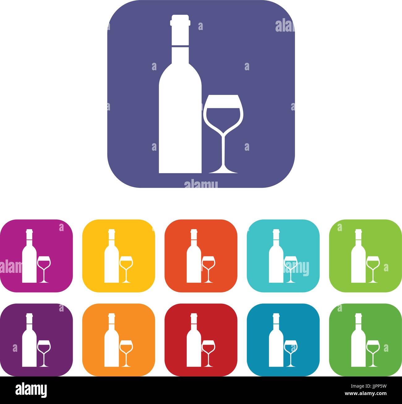 Glass and bottle of wine icons set Stock Vector Image & Art - Alamy