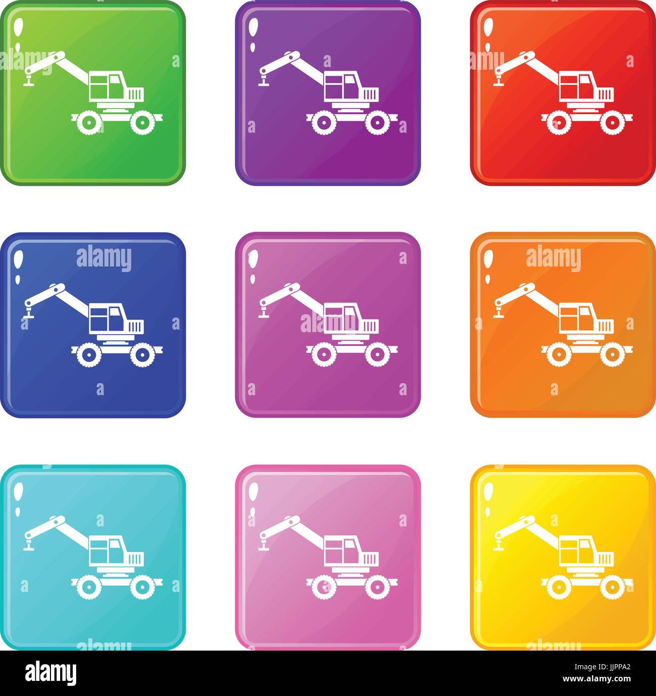 Crane truck set 9 Stock Vector Image & Art - Alamy