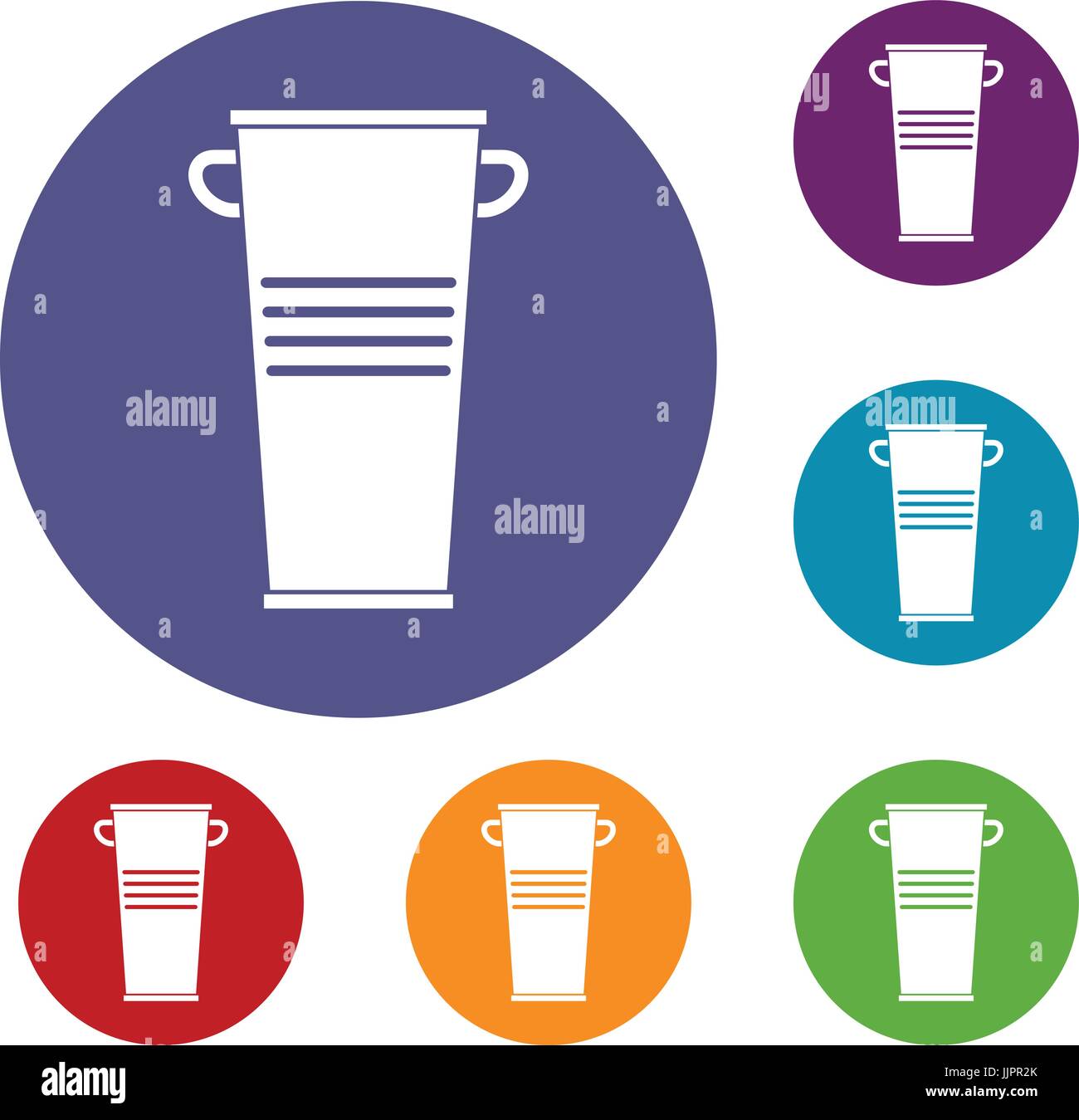 Trash can with handles icons set Stock Vector Image & Art - Alamy