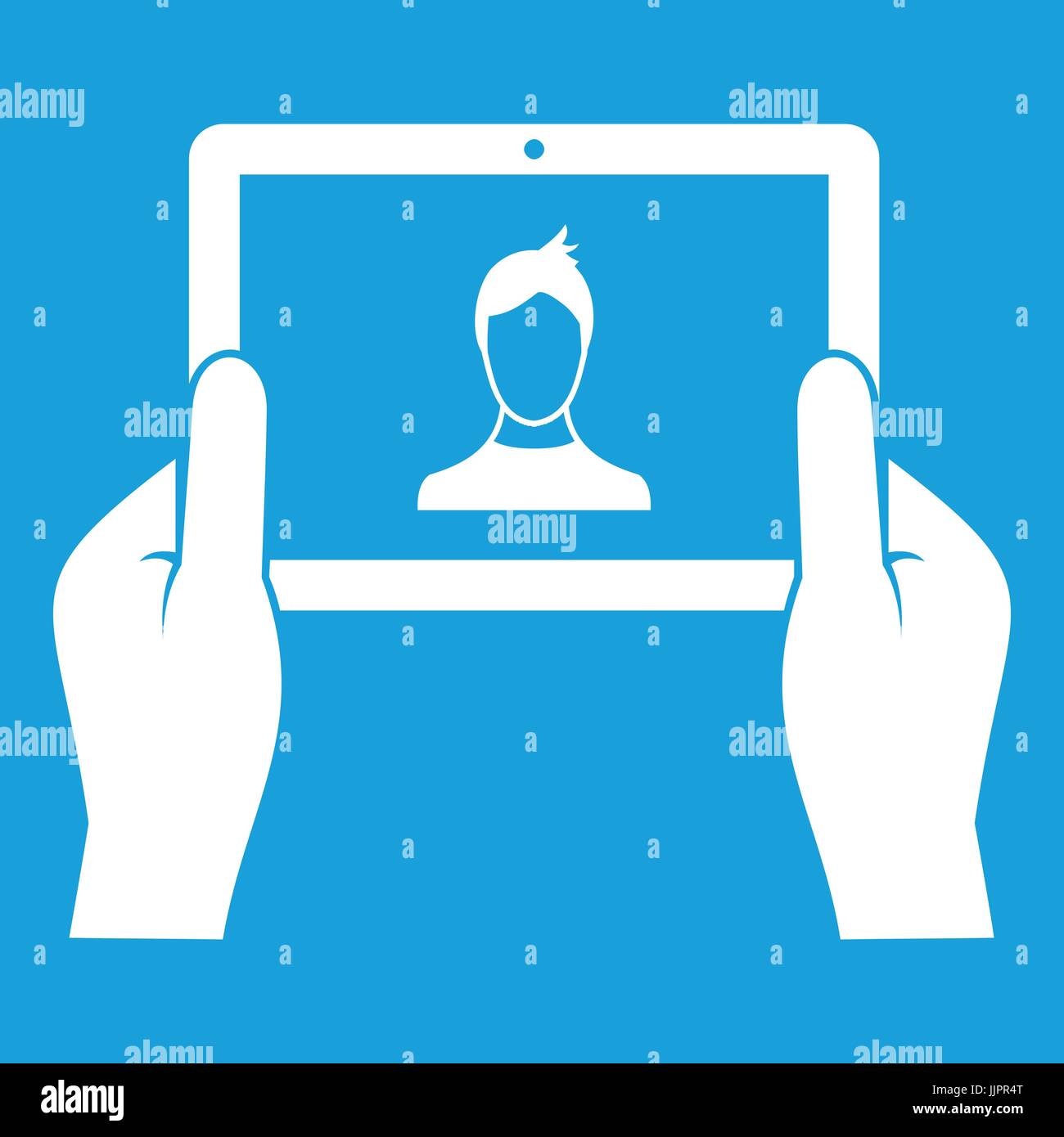 Hands holding tablet icon white Stock Vector Image & Art - Alamy