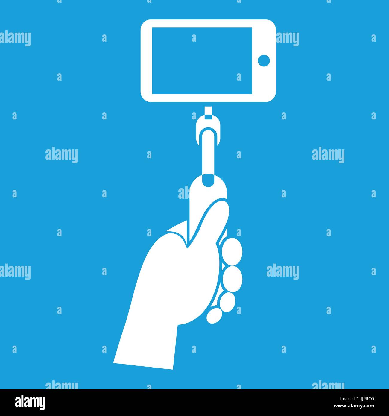 Hand holding a selfie stick with mobile phone icon Stock Vector Image ...