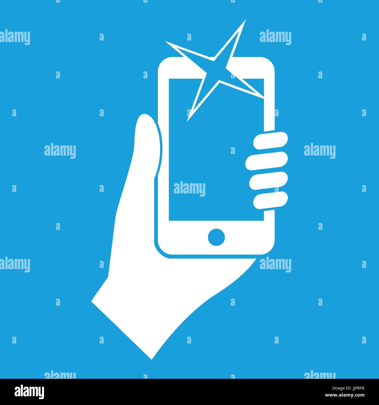 Hand photographed on mobile phone icon white Stock Vector Image & Art ...