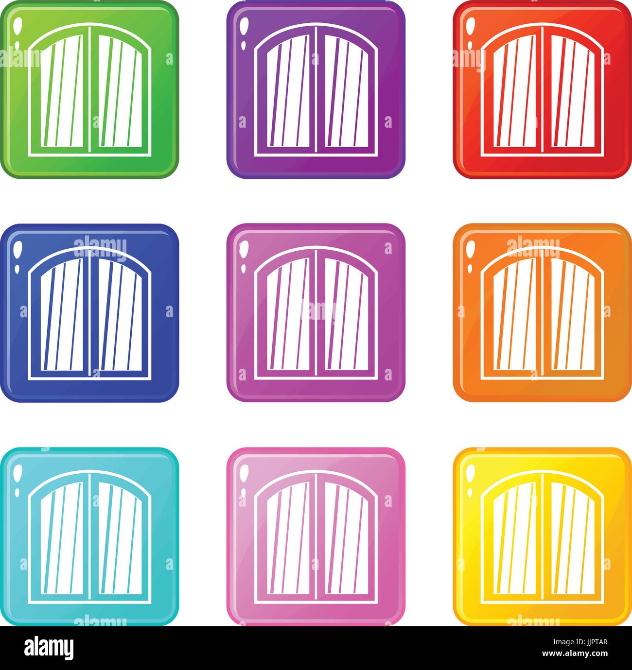White window arched frame set 9 Stock Vector Image & Art - Alamy