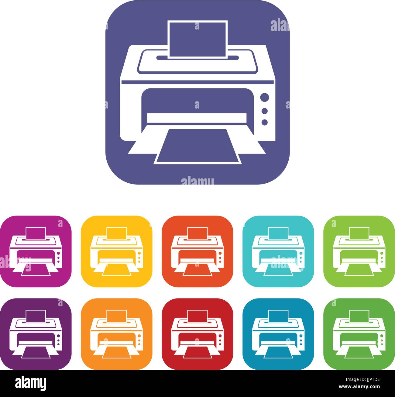Printer icons set Stock Vector Image & Art - Alamy