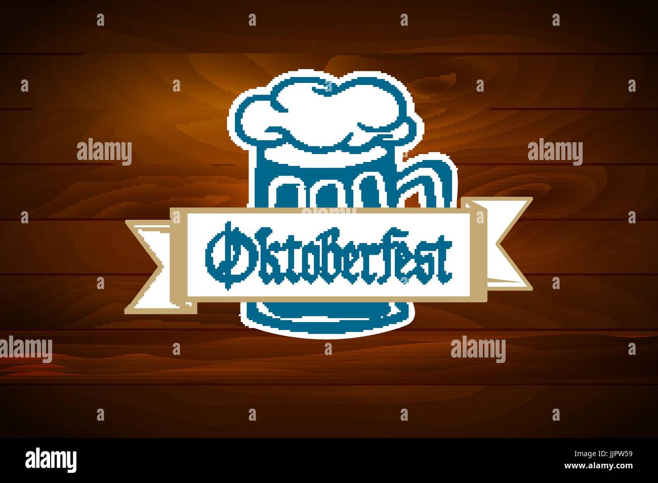 Oktoberfest banner on old wooden texture vector art Stock Vector Image ...
