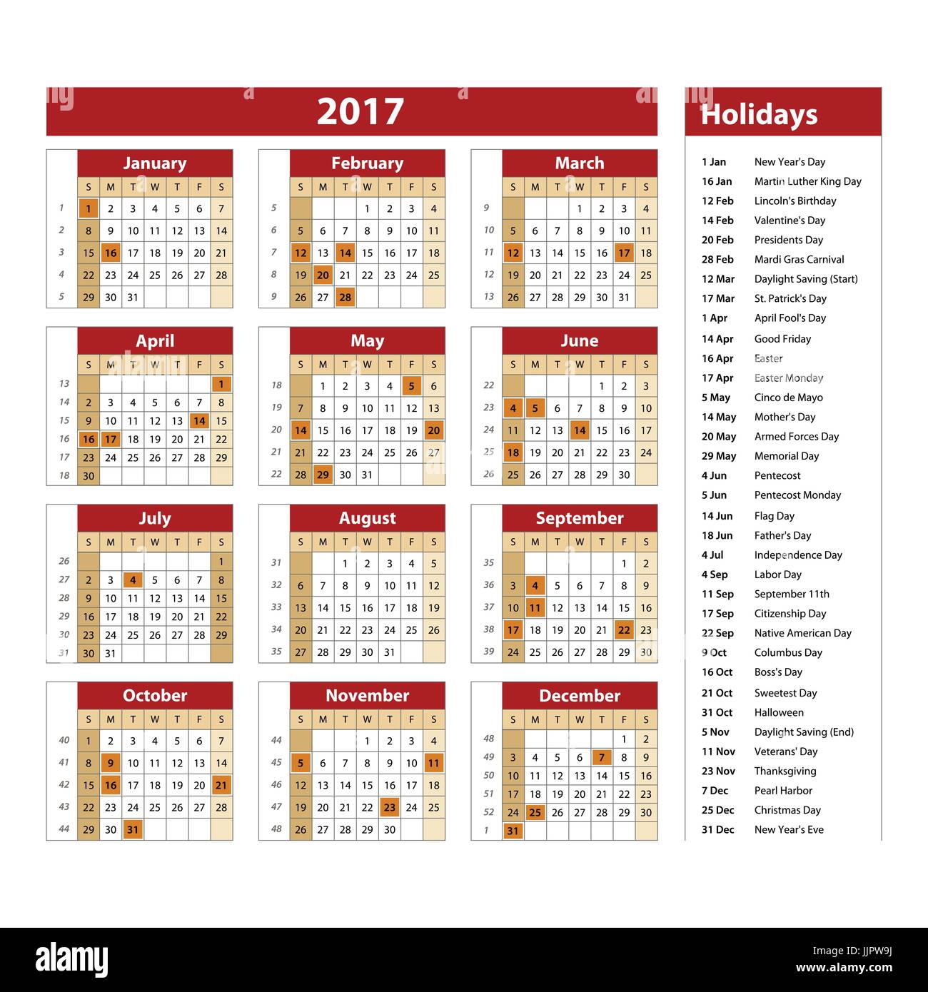Official calendar Cut Out Stock Images & Pictures Alamy