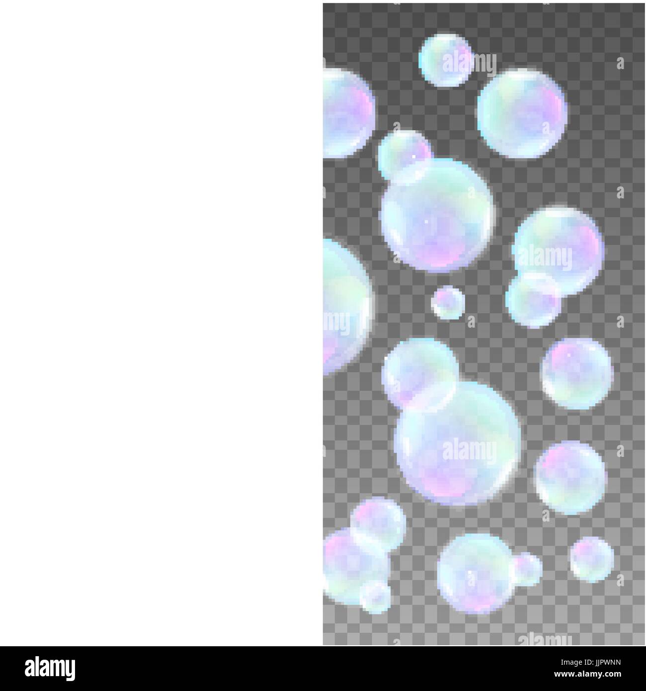 Realistic soap bubbles with rainbow reflection set isolated vector ...