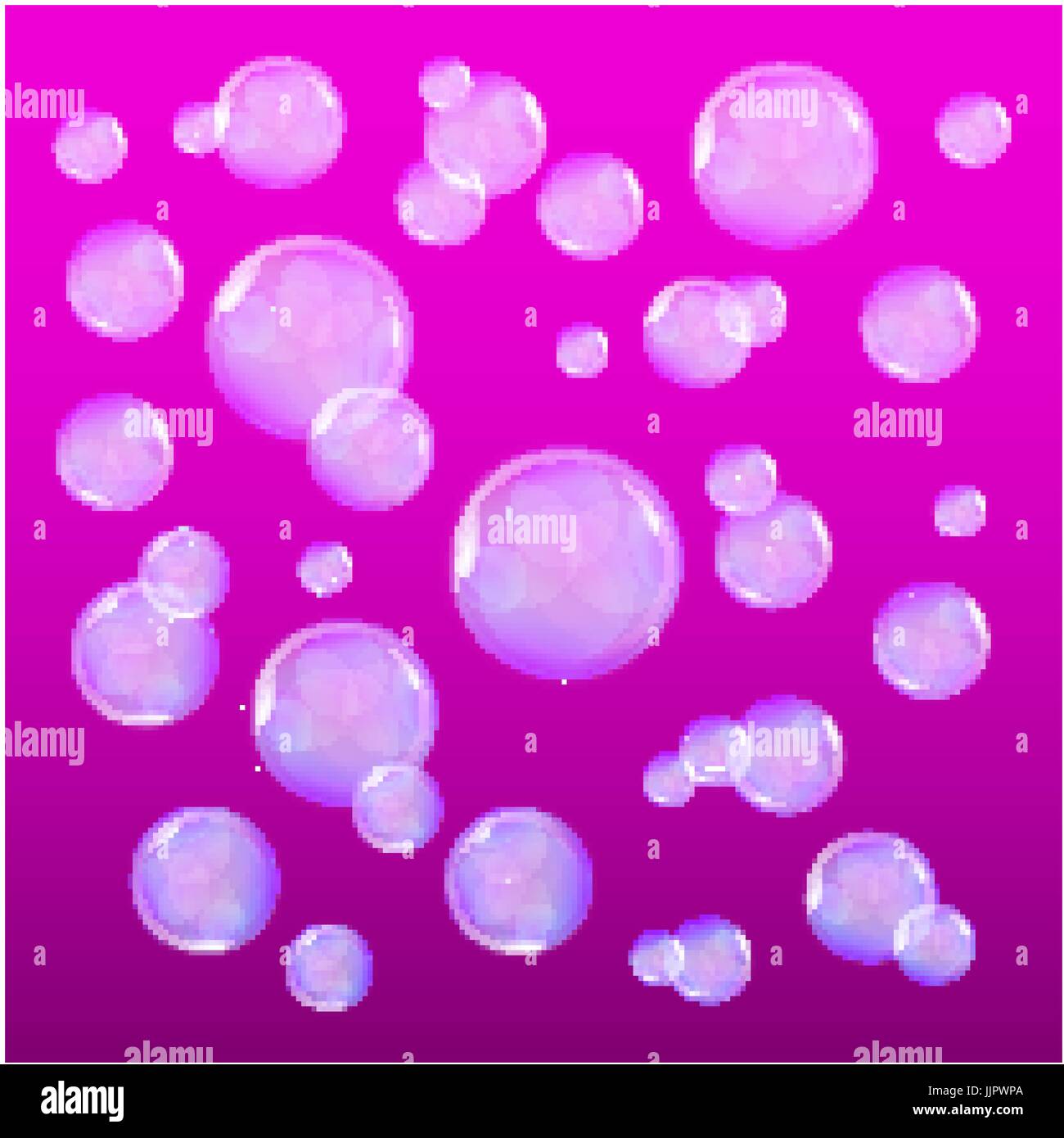 Bubbles In Water On Pink Background Horizontal Seamless Pattern