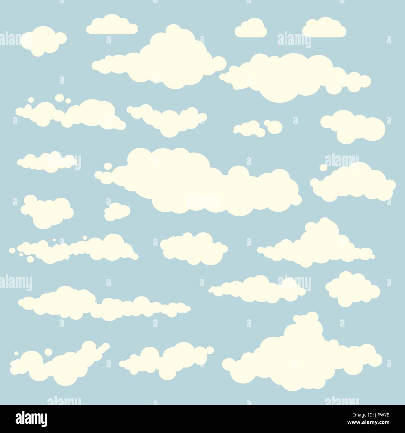 Vector illustration of clouds collection set blue art Stock Vector ...