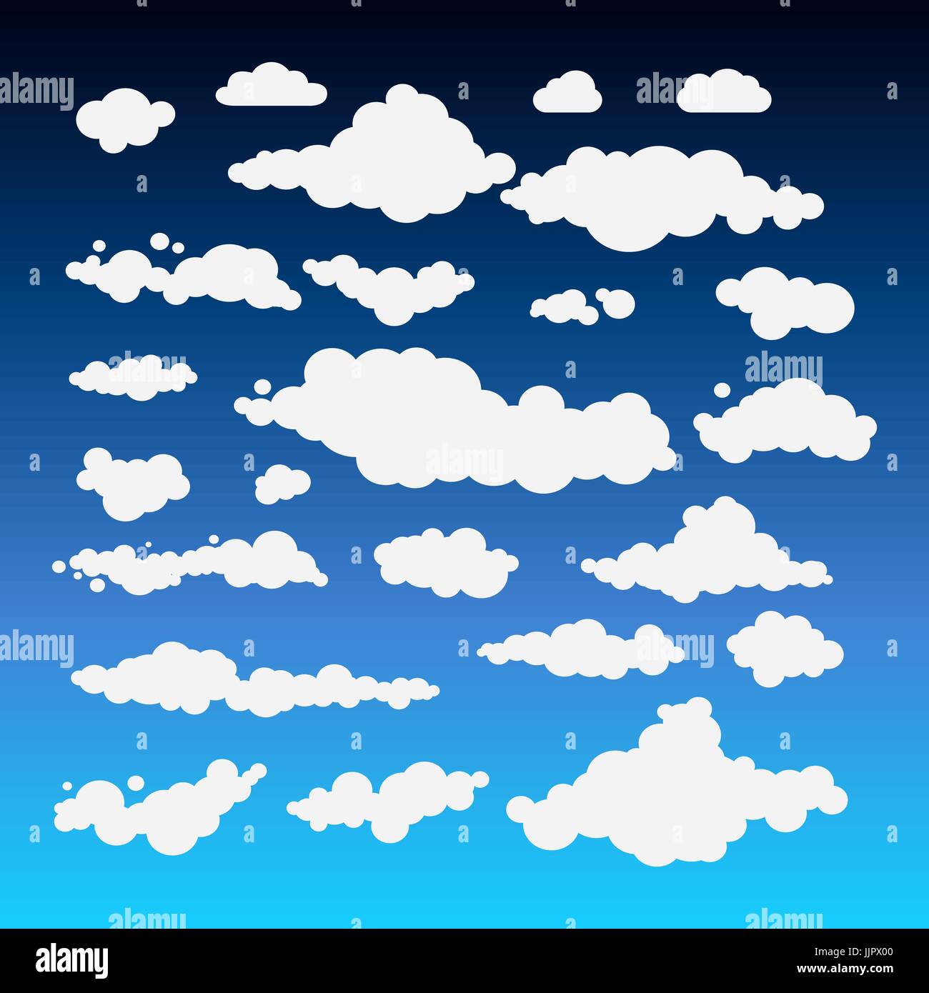 Vector illustration of clouds collection set blue art Stock Vector ...