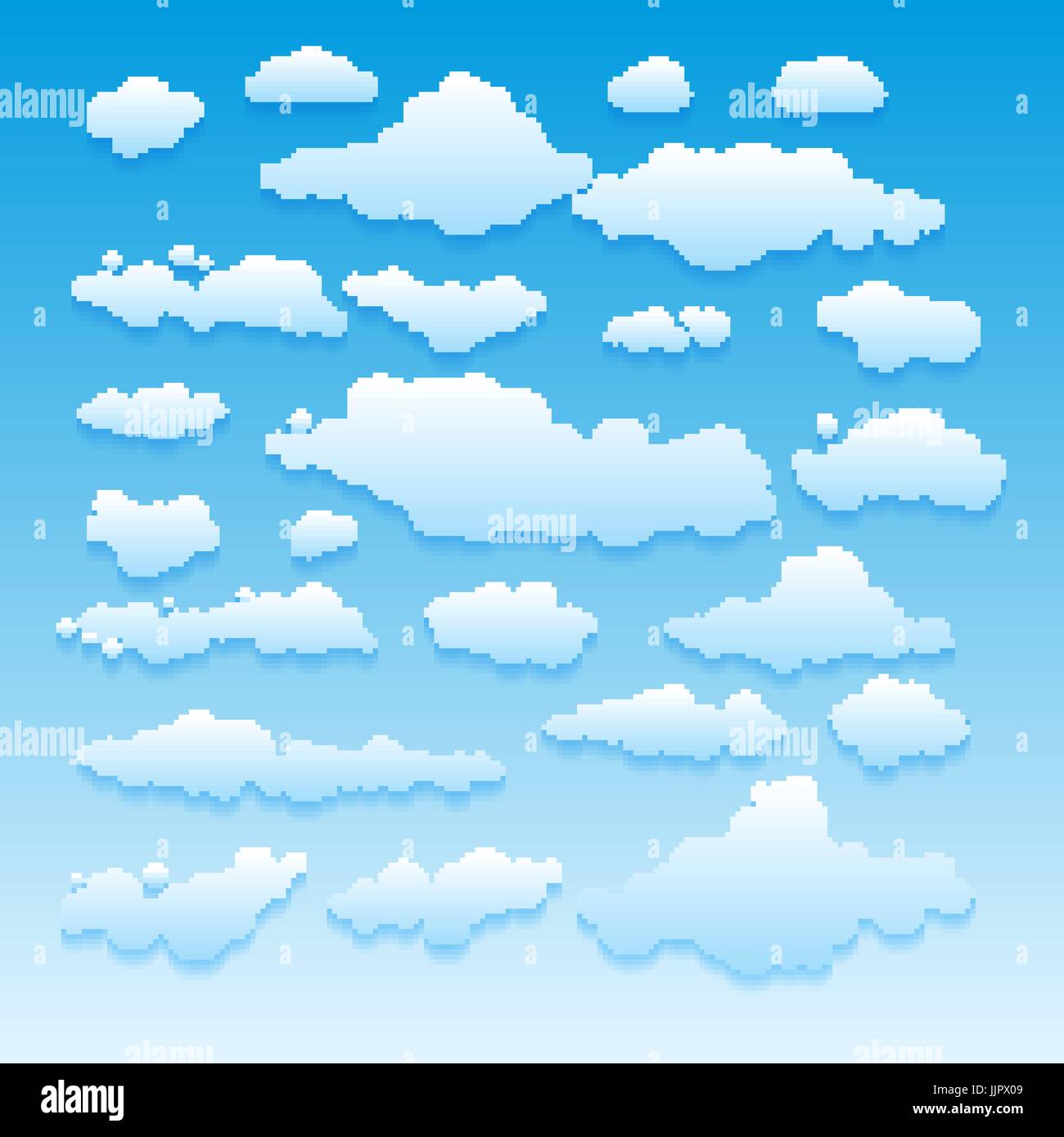 Blue sky with clouds vector nature art Stock Vector Image & Art - Alamy
