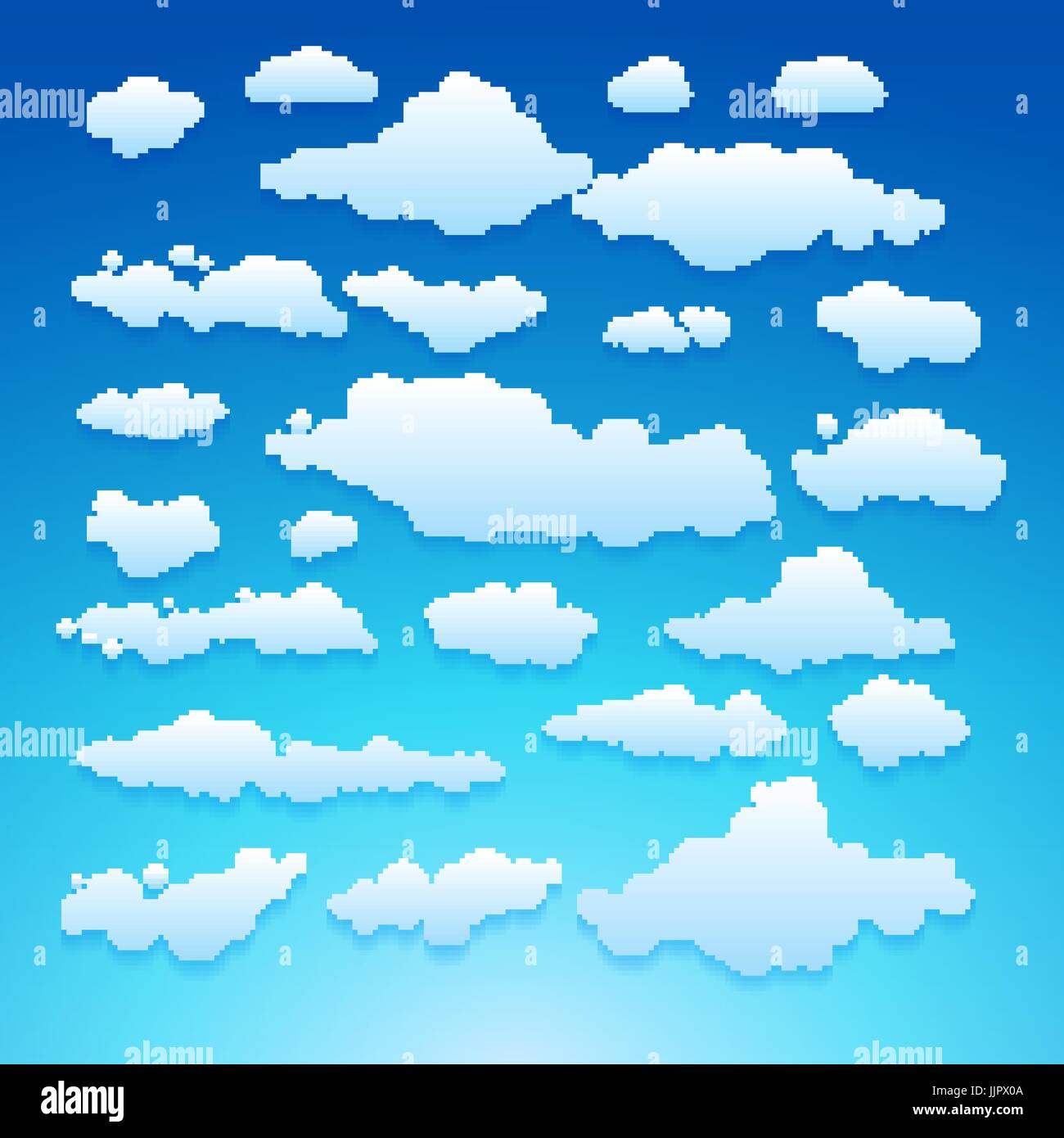 Vector illustration of clouds collection set blue art Stock Vector ...