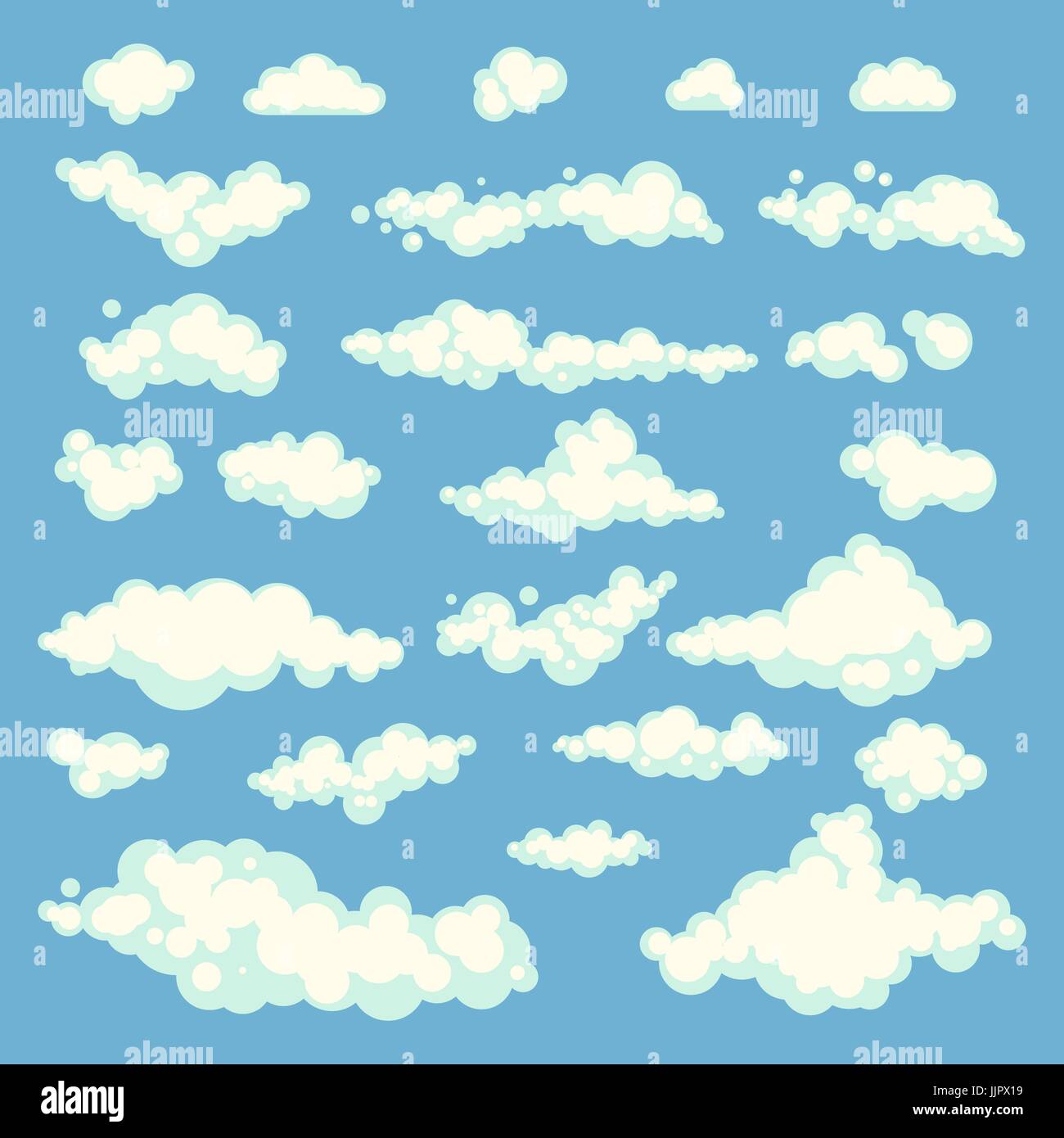 Set of Clouds on blue sky. Vector illustration art Stock Vector Image ...