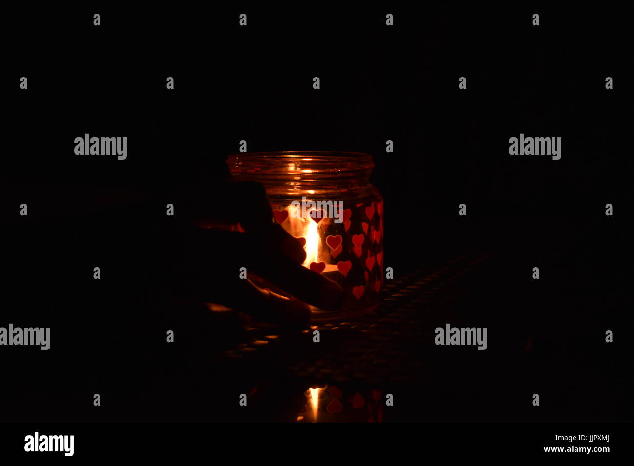 candle inside a jar Stock Photo Alamy