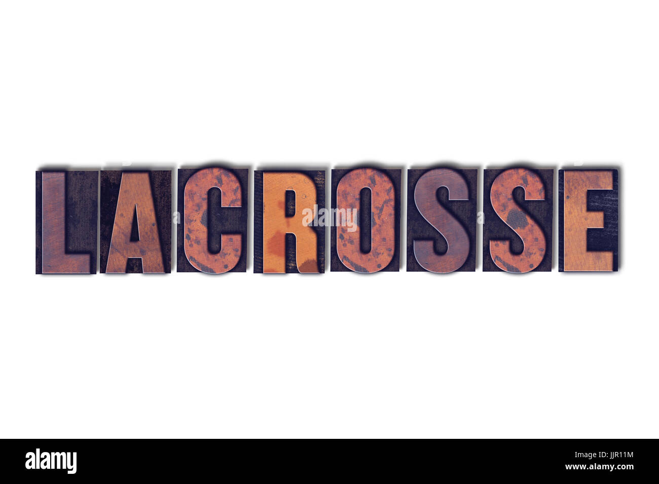The word Lacrosse concept and theme written in vintage wooden