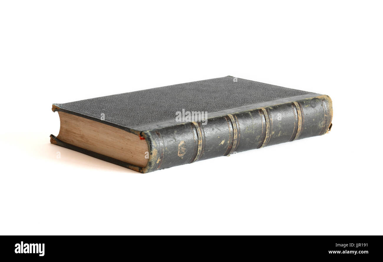 Very old book isolated on white background Stock Photo
