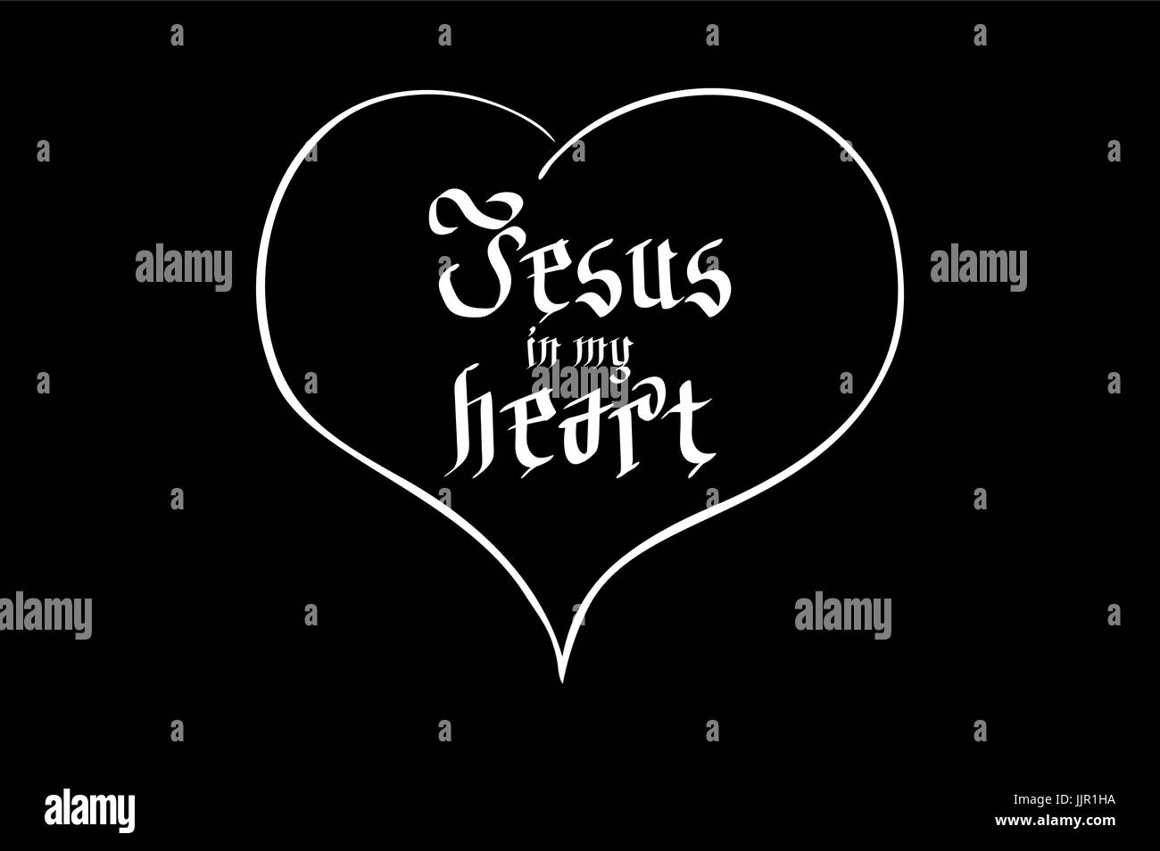 Bible lettering. Christian art. Jesus in my heart Stock Vector Image ...