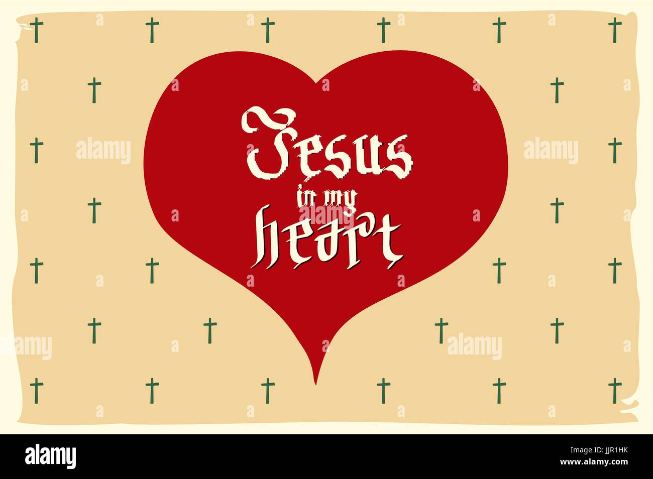 gothic Bible lettering. Christian art. Jesus in my heart. vector ...