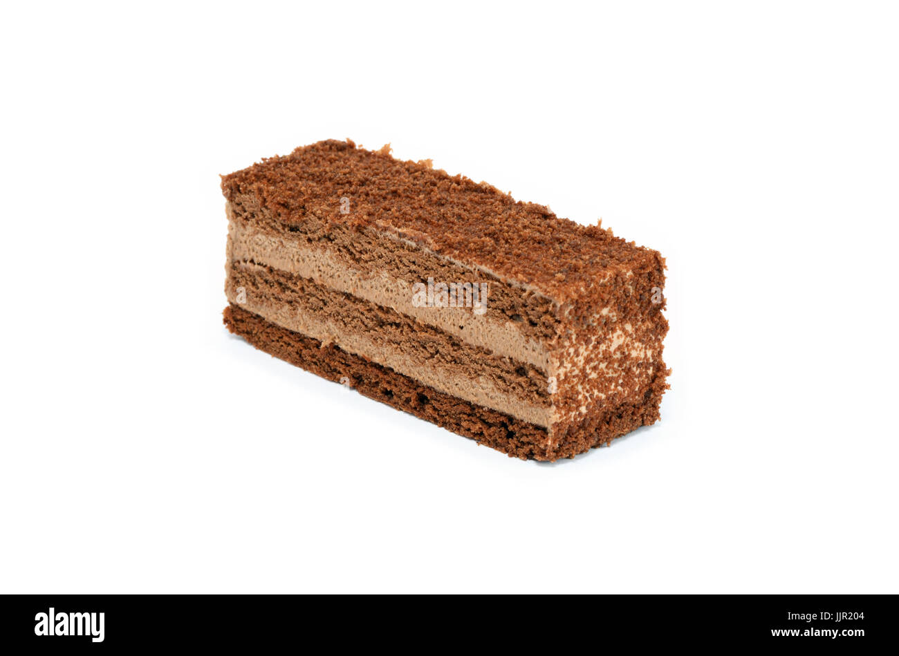 Piece of chocolate cake on white background Stock Photo - Alamy