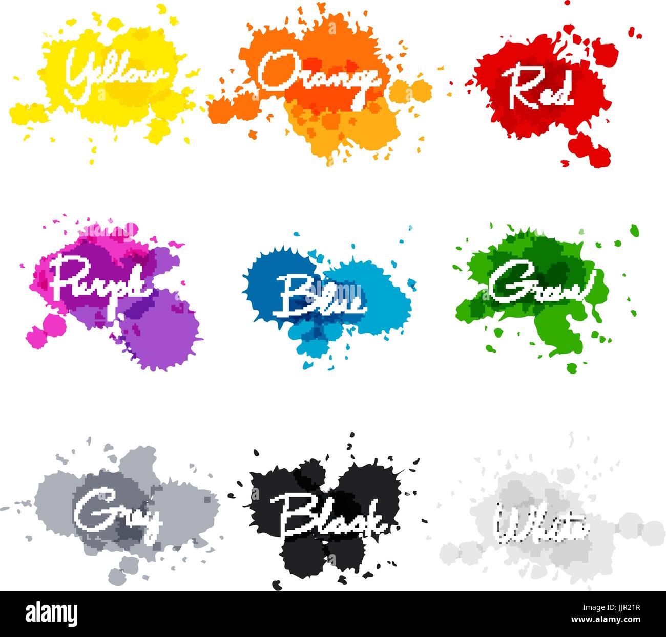 Signed The Names Of Colors Colorful Watercolor Drops Hand Written Stock Vector Image Art Alamy,Interior Design Magazine Logo