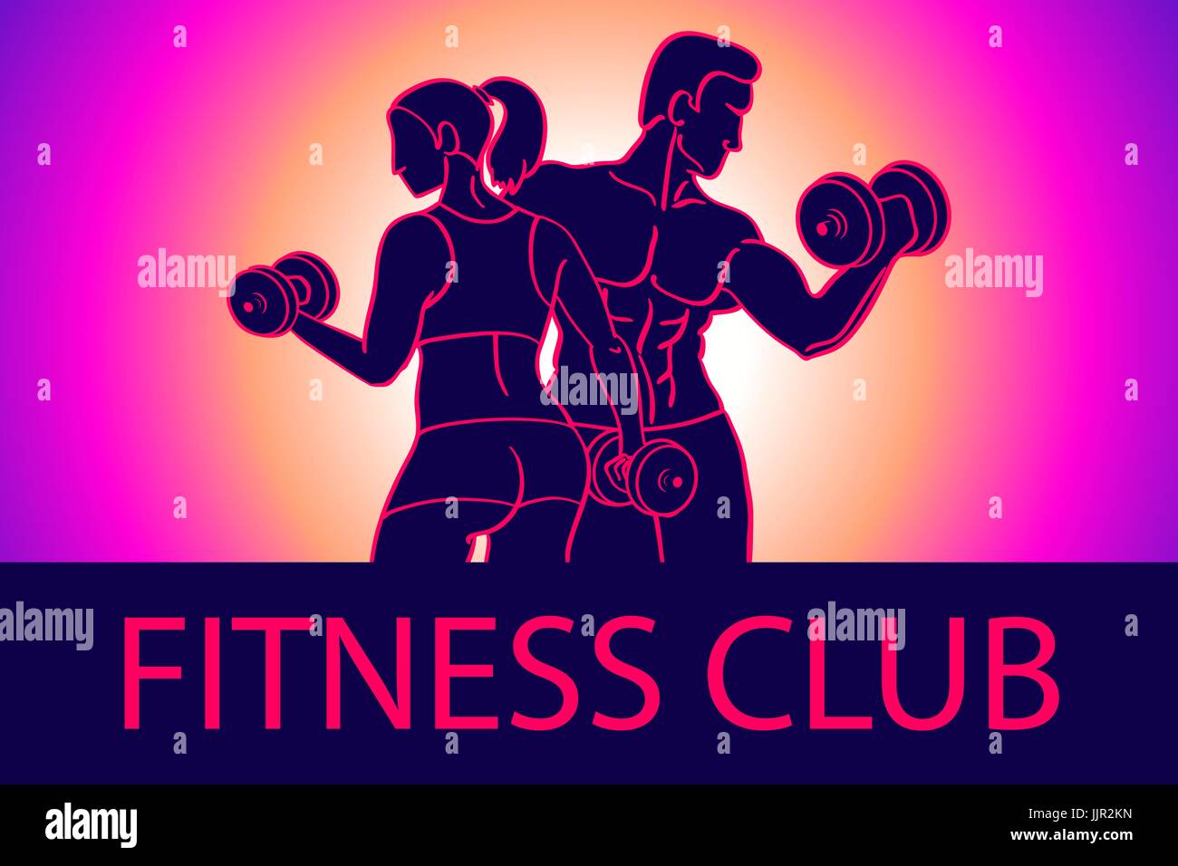 Man and woman Fitness template. Gym club logotype. Sport Fitness club ...