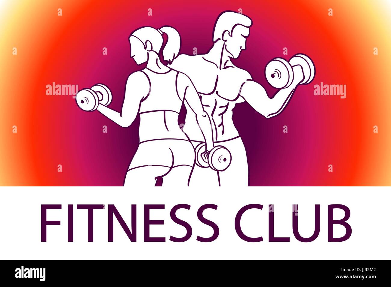 Man and woman Fitness template. Gym club logotype. Sport Fitness club ...