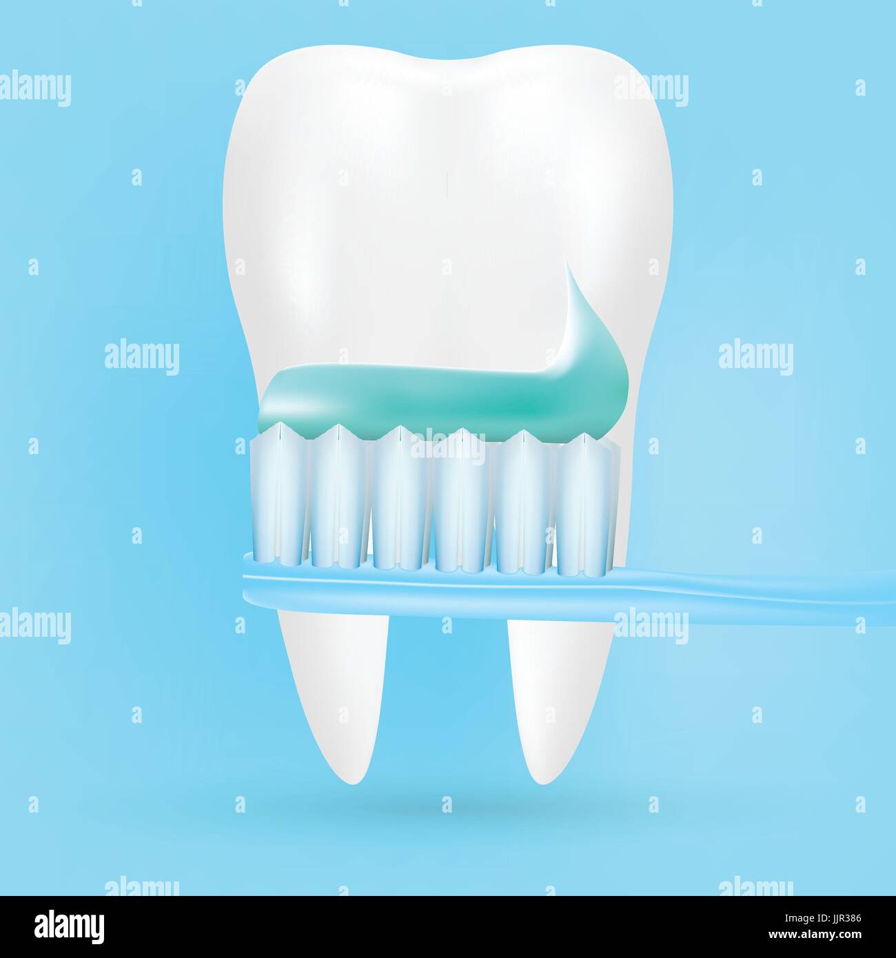 Realistic Tooth And Toothbrush Poster Stomatology Icon Isolated On A ...