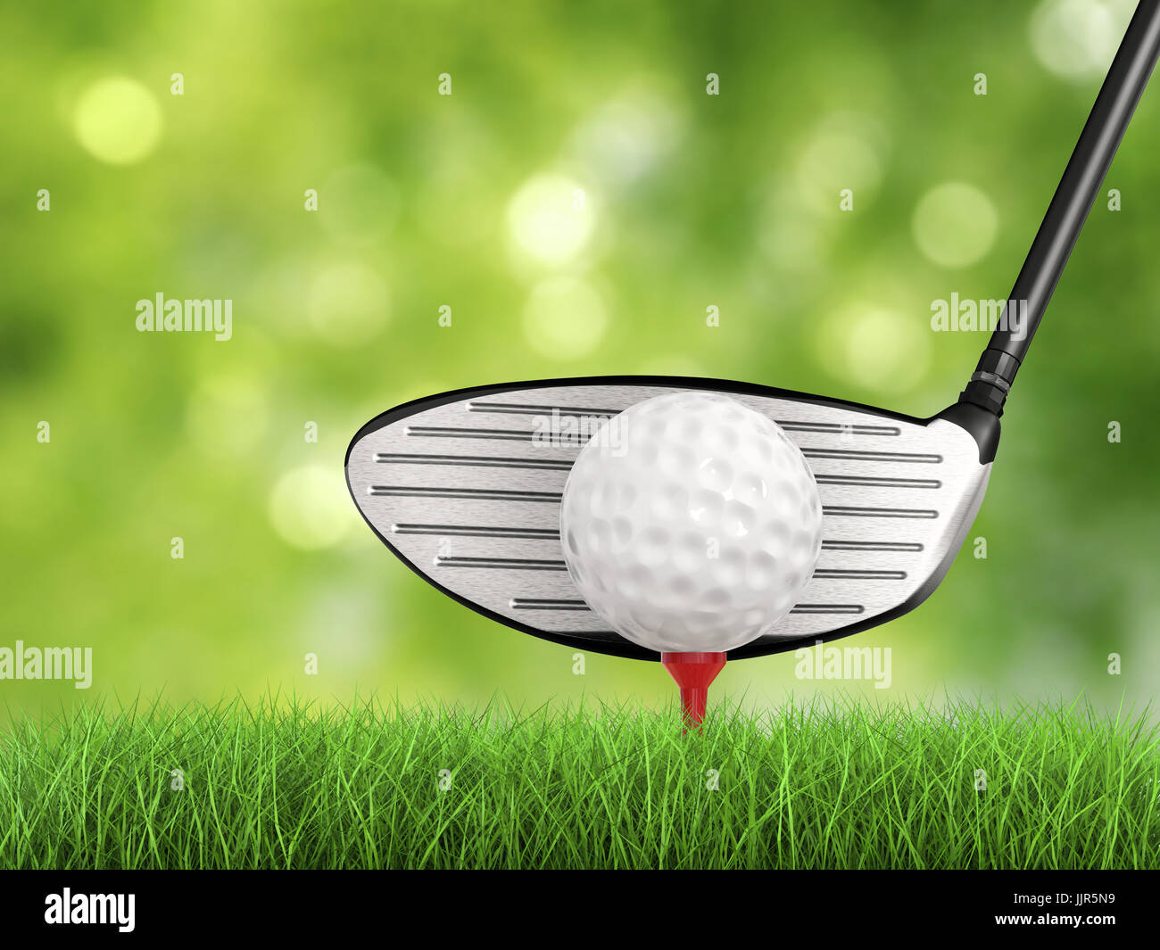 3d rendering golf club with golf ball on tee side view Stock Photo Alamy