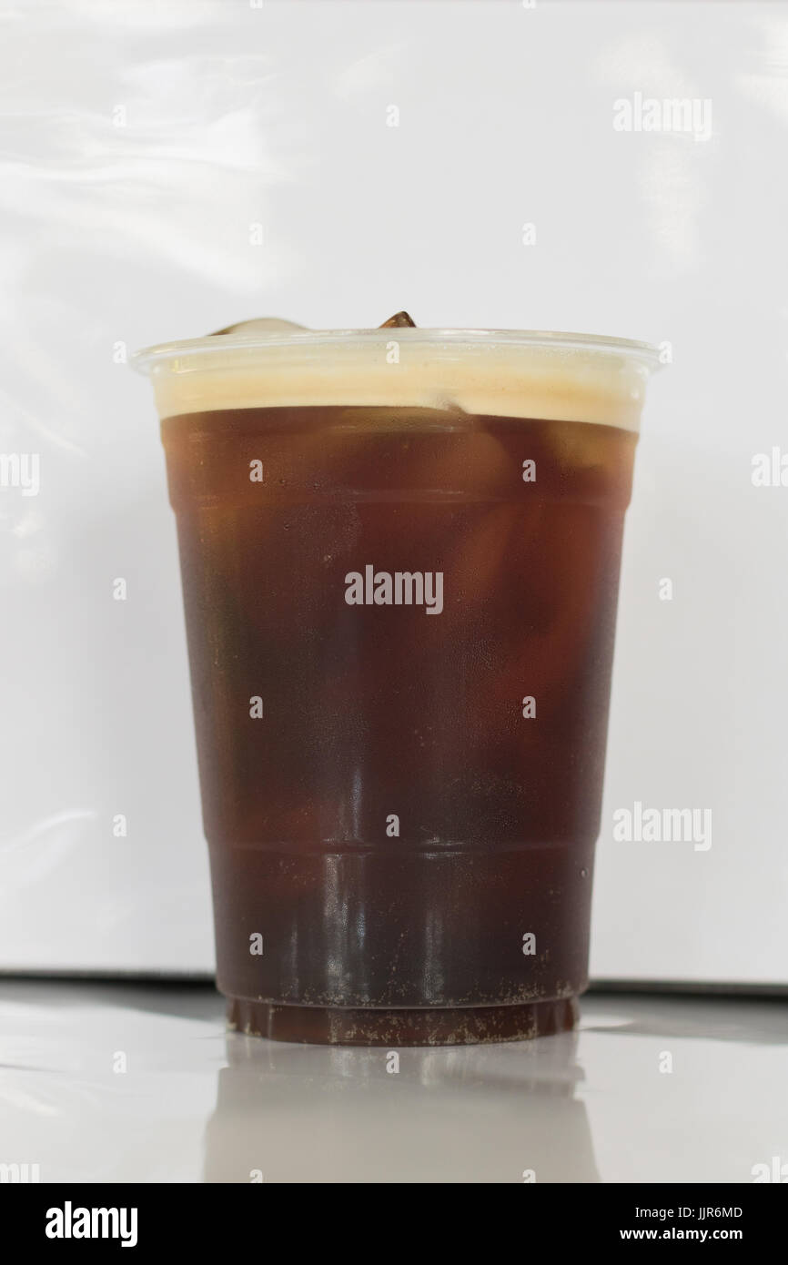 Sparkling Nitro cold brew coffee in take away cup ready to drink Stock