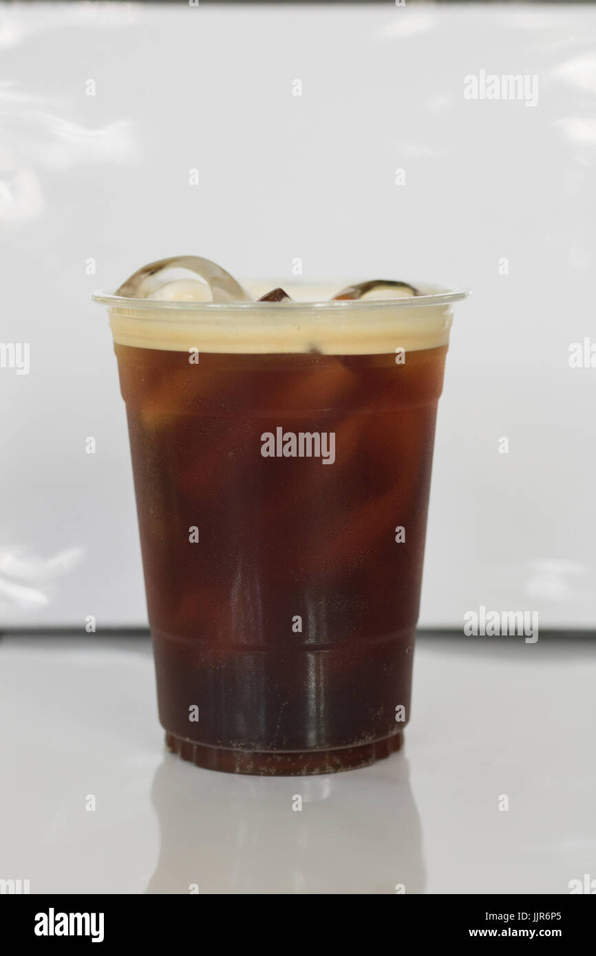 Sparkling Nitro cold brew coffee in take away cup ready to drink Stock