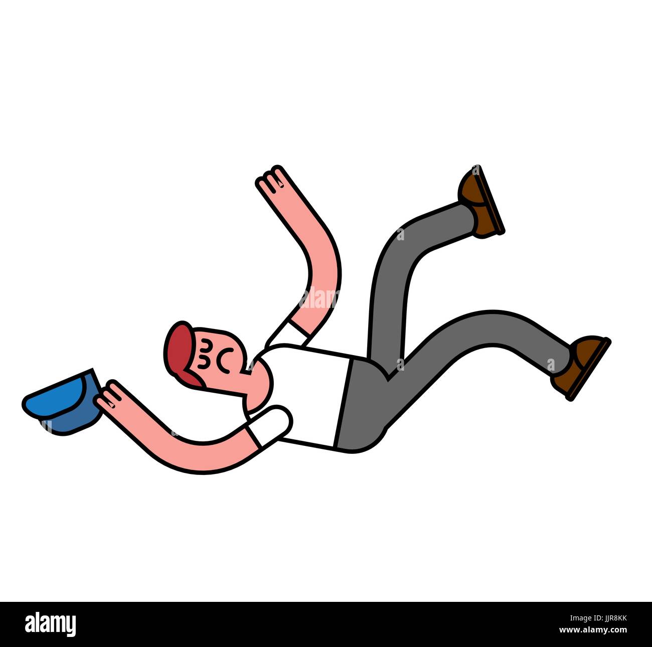 guy fall isolated. Man falling. Pain and discontent Stock Vector