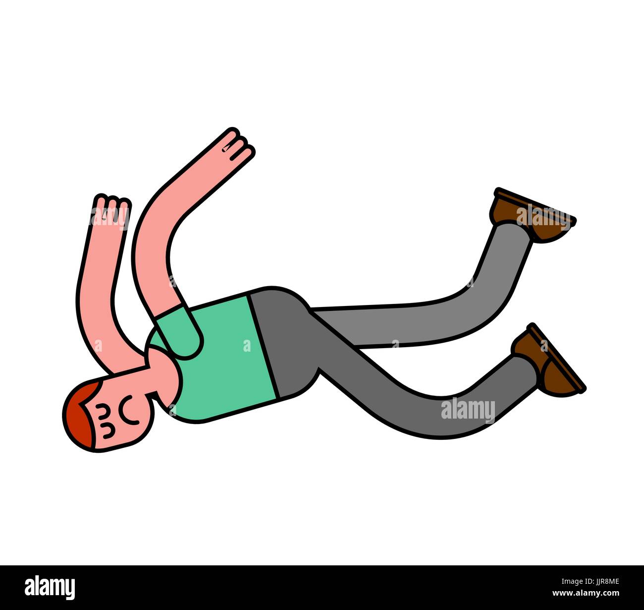 guy fall isolated. Man falling. Pain and discontent Stock Vector