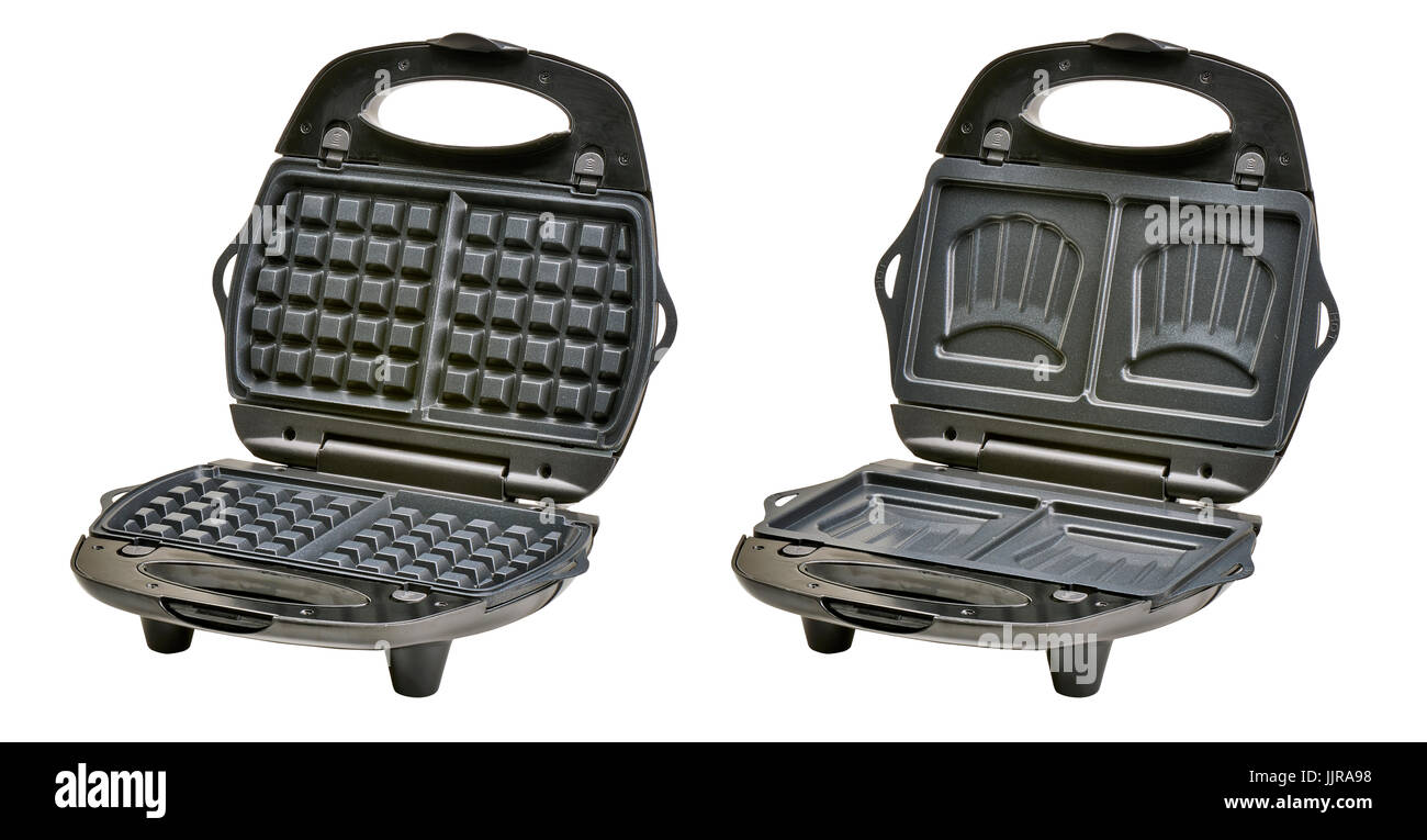 Open Waffle And Croque Monsieur Iron Maker Isolated On A White Stock Photo 149259748 Alamy