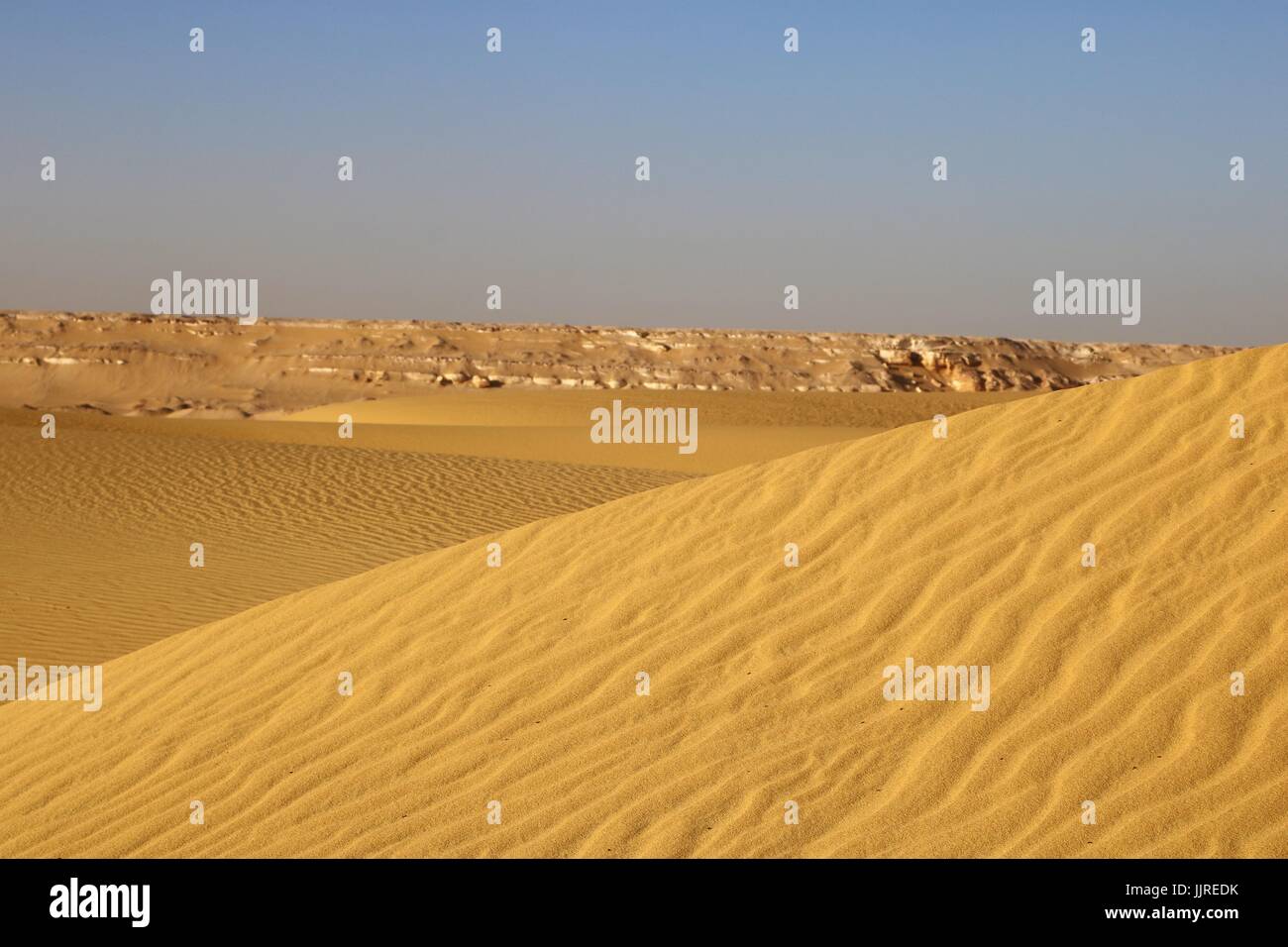 Sand meets sky, Fayoum, Egypt Stock Photo