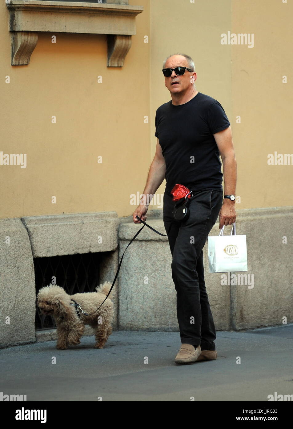 Tomas Arana walking his dog in Milan  Featuring: Tomas Arana Where: Milan, Italy When: 19 Jun 2017 Credit: IPA/WENN.com  **Only available for publication in UK, USA, Germany, Austria, Switzerland** Stock Photo