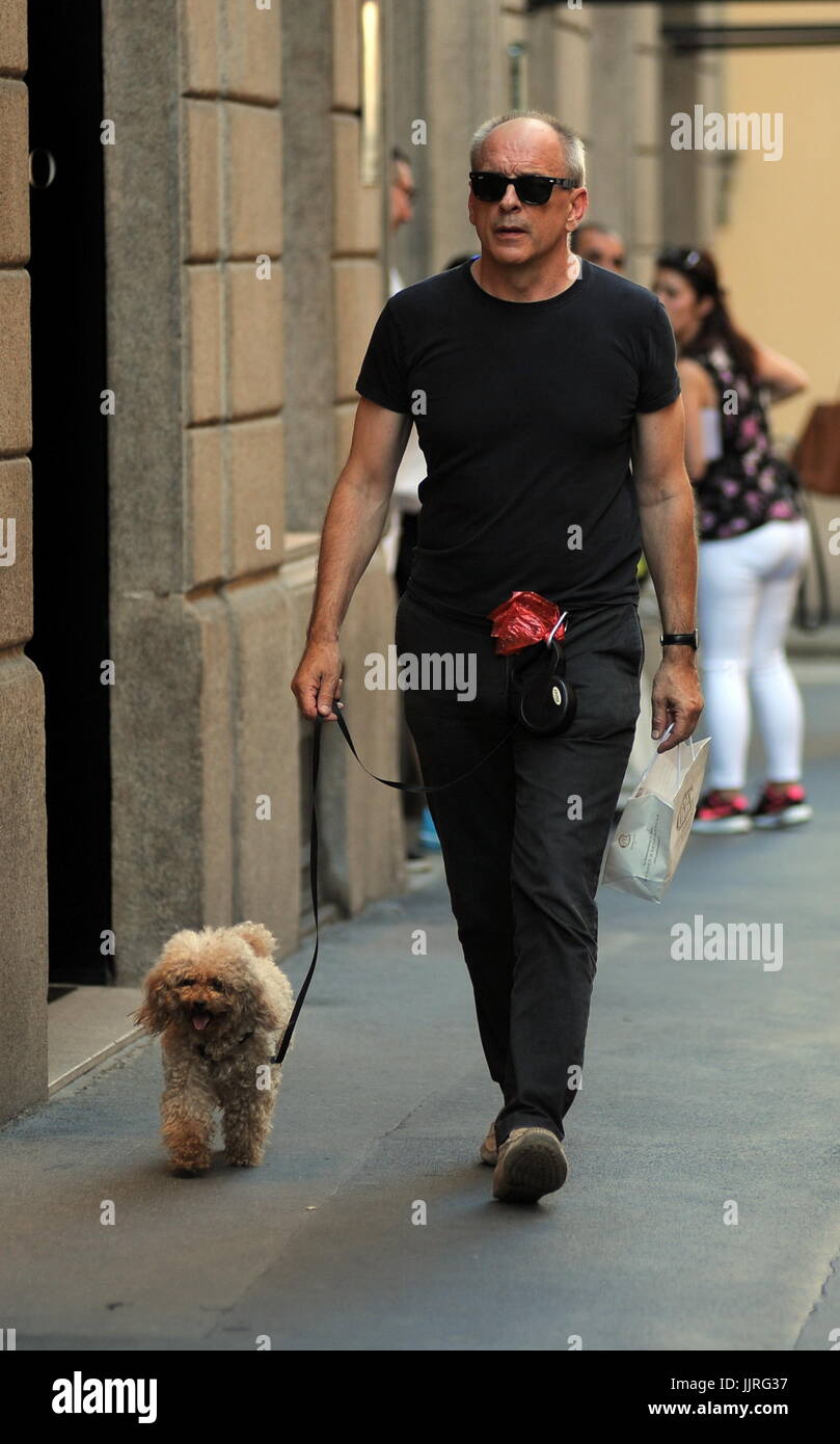 Tomas Arana walking his dog in Milan  Featuring: Tomas Arana Where: Milan, Italy When: 19 Jun 2017 Credit: IPA/WENN.com  **Only available for publication in UK, USA, Germany, Austria, Switzerland** Stock Photo