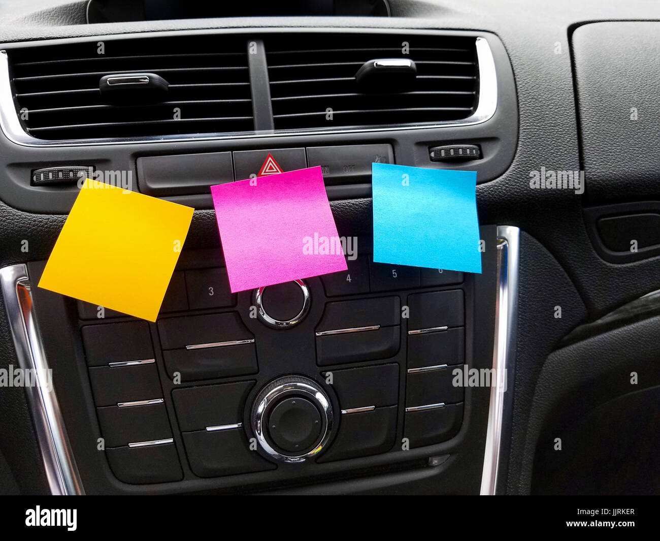 colorful blank sticky notes on car dashboard Stock Photo Alamy