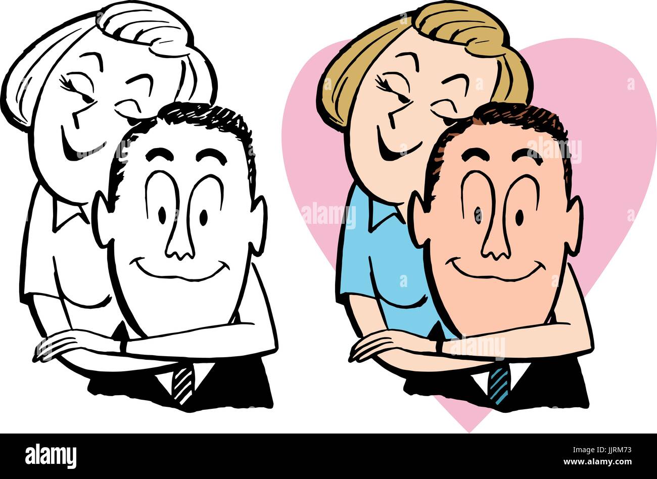 A happy couple in a loving embrace Stock Vector Image & Art - Alamy