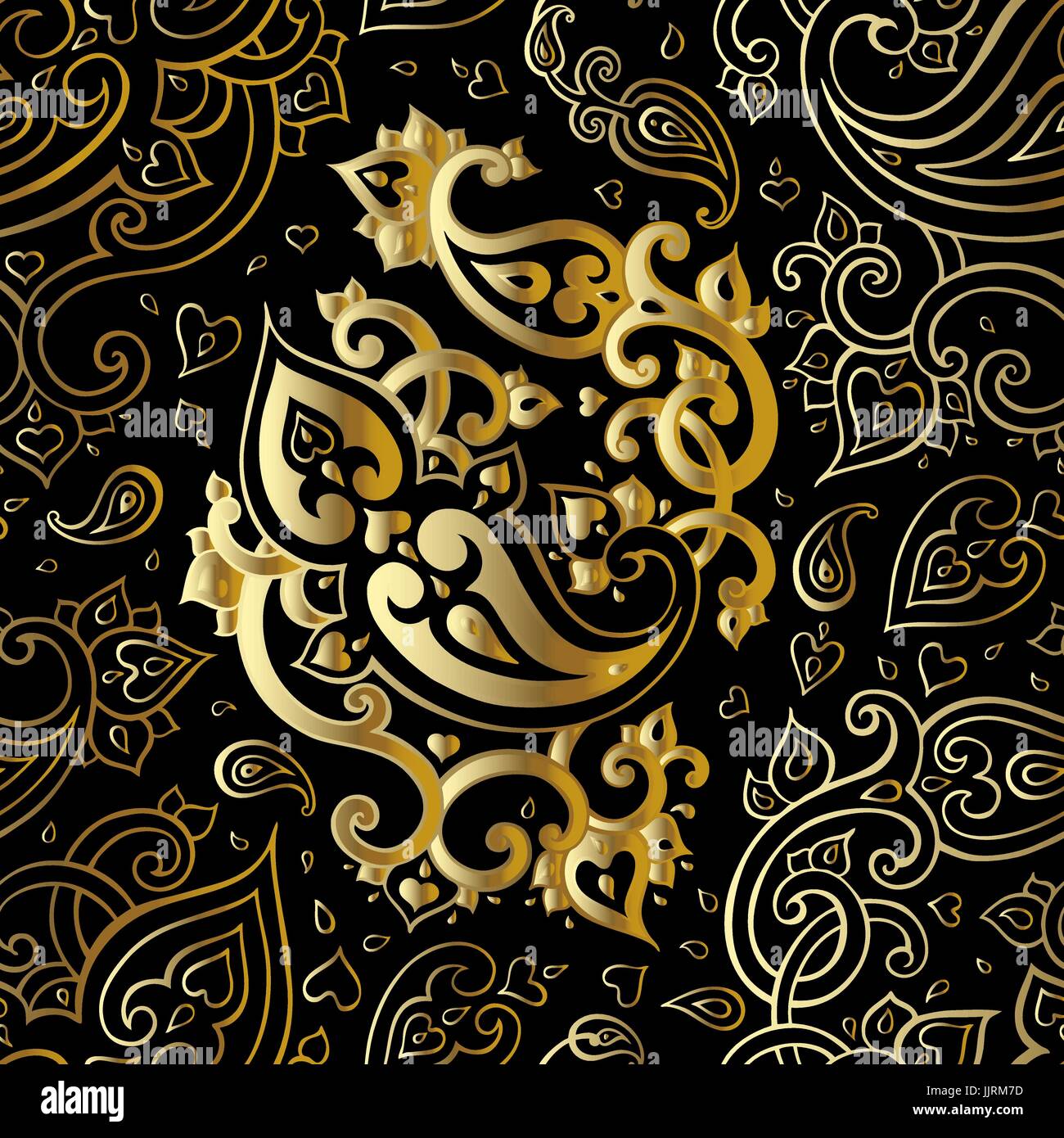 Paisley Beautiful golden seamless background Stock Vector Image & Art